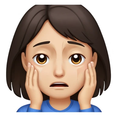 Crying darker hair sticker