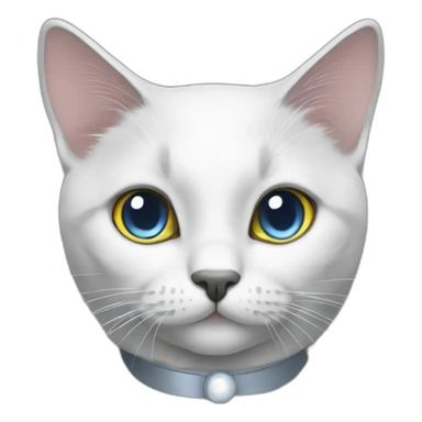 russian blue cat with white tuxedo fur sticker