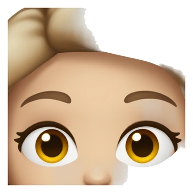 White woman with brown hair and brown eyes and makeup sticker