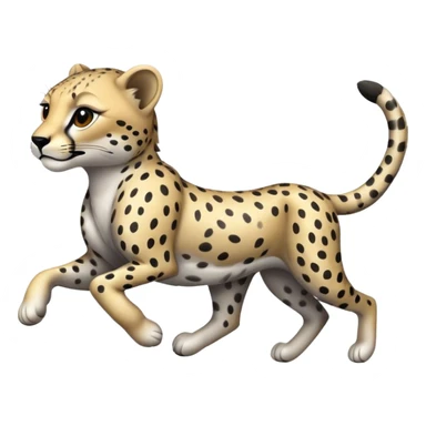 grey solid color cheetah running sticker