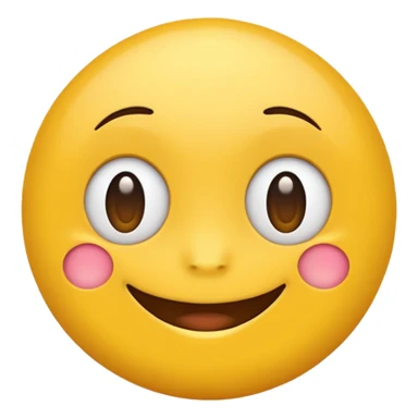 Emoji, yellow round teasing smile sticker