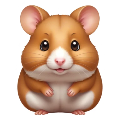 Cinematic Cute Brown Hamster Portrait Emoji, Head tilted playfully and inquisitively, featuring a glossy, rich brown coat with a delicate sheen, round, sparkling dark eyes filled with curiosity, Simplified yet irresistibly adorable features, highly detailed, glowing with a warm, friendly glow, high shine, affectionate and lively, stylized with a touch of whimsy, bright and endearing, soft glowing outline, capturing the essence of a mischievous yet loving hamster, so playful it feels like it could dash out of the screen and into your arms! sticker