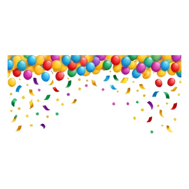 colorful celebration banner with confetti sticker