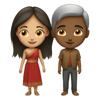 russian boy and indian girl sticker