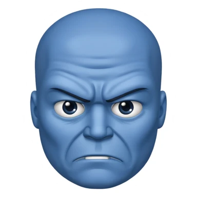 Angry blue man sticker
