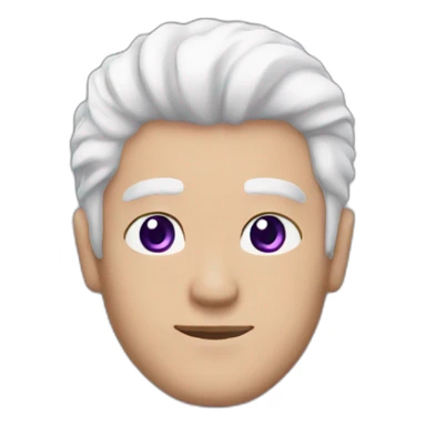 White hair's guy with black swether and purple eyes sticker