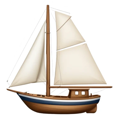sailboat with visible rudder and white sails sticker