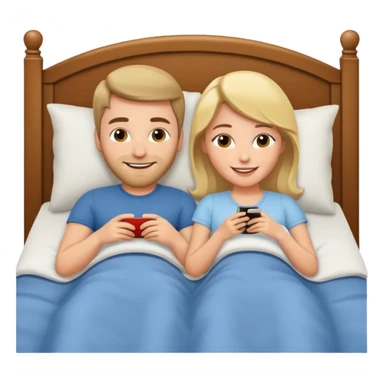 Couple laying in bed sticker