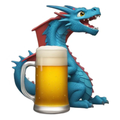 dragon qui bois une bier sticker