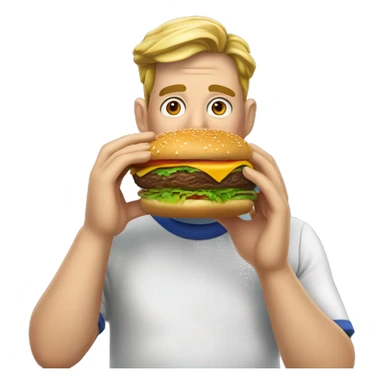 sapo hiperrealista comiendo una hamburguesa sticker