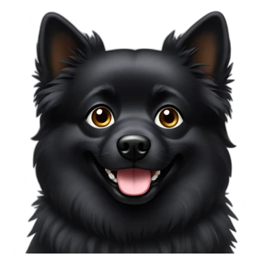 Cute dark spitz dog sticker