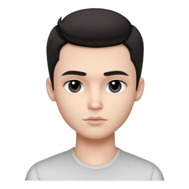 pretty handsome bratz man, with black black black eyes,  short dark hair, pale skin, defined jawline sticker