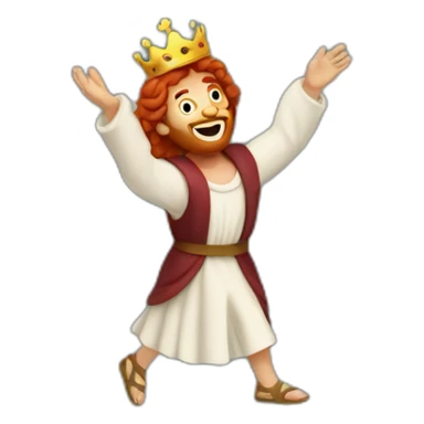 King David dancing red-haired biblical sticker