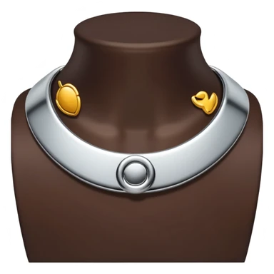 luxury fetish collar, silver chrome, smooth rounded metal, dominant erotic mood sticker