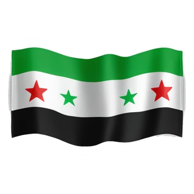 The new Syrian flag the one with green on top and white with 3 stars and then black sticker