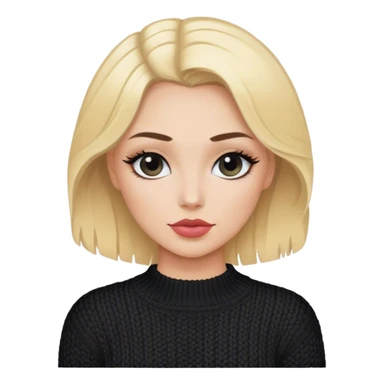 luxury blonde makeup artist wearing black knitted sweater sticker