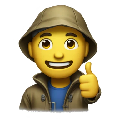 original Fallout thumbs up guy wearing a raincoat sticker
