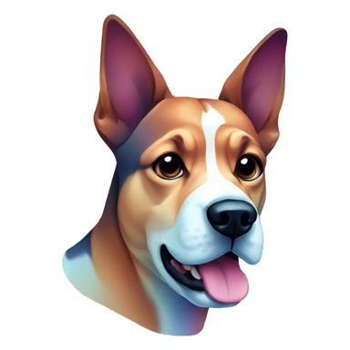 Vector art of dog made of vector gradient shapes abstract shapes vector art sticker