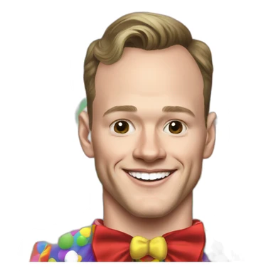 Jonathan Toews as a rainbow circus clown sticker