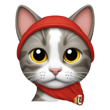 Cat witk Kansas city Chiefs cap sticker