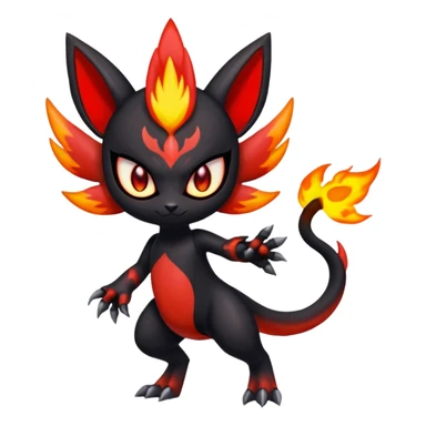 Colorful Shiny Cool Badass Spicy Evil Spooky Meloetta-Litten-Guilmon-Darkrai-Pokémon-Fakémon-fusion-hybrid-creature sticker
