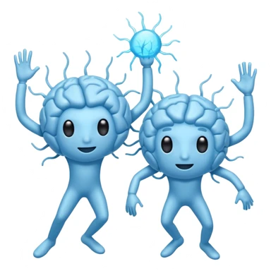 Last two brain cells dancing sticker