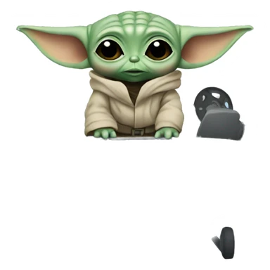 baby yoda in a helicopter sticker