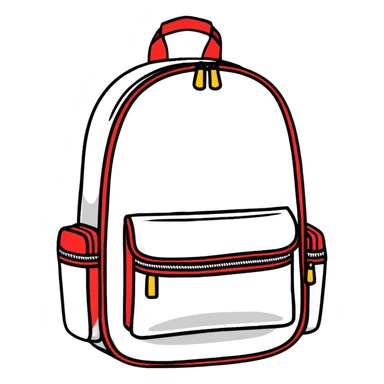 colorful school backpack with supplies sticker