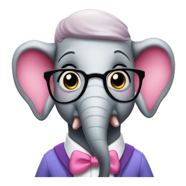 pink nerd elephant sticker