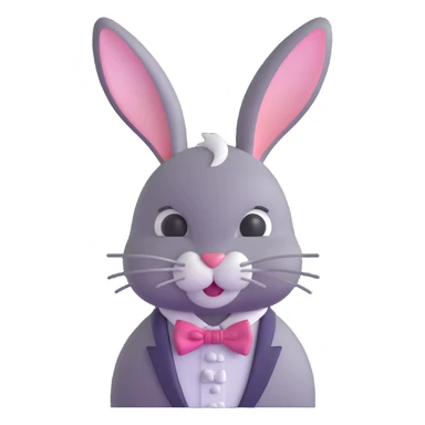 cute Easter bunny with fancy bow tie sticker