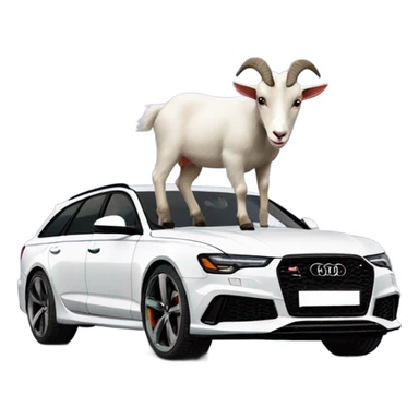 Goat driving Black Audi RS6  sticker
