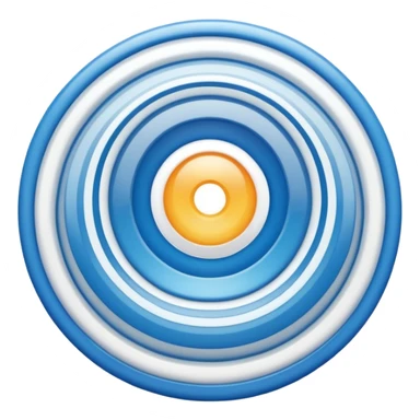iOS-style 3D emoji: concentric curved sound waves radiating outward from a central point, with smooth glossy shading and soft light reflections sticker