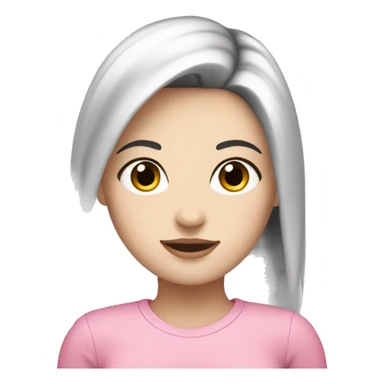 Pretty white girl with black hair wearing pink  sticker