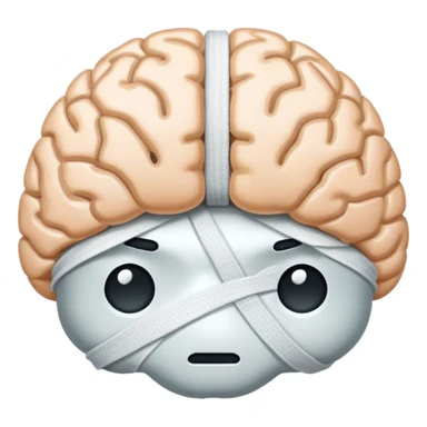 brain wrapped in a bandage sticker