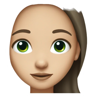 Brunette long hair with light skin and green/blue eyes girl cute sticker