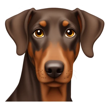 Different shades of brown Doberman without cropped ears looking forward and happy  sticker
