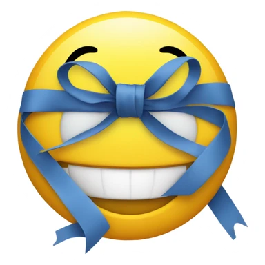 smiley face with ribbon in head sticker