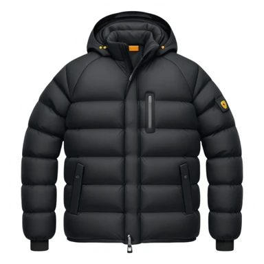 a black goretex puffer jacket sticker