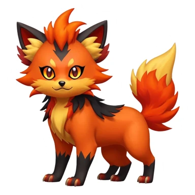 Zorua-Pyroar-Litten-Fakémon-hybrid-creature (full body)  sticker
