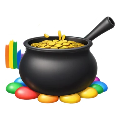 rainbow with a black pot of gold at the end cute sticker