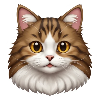 dark brown tabby and white cat playing sticker