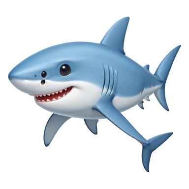 A friendly blue shark with a cute smile sticker