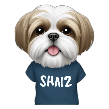 shih tzu with a t-shirt  sticker
