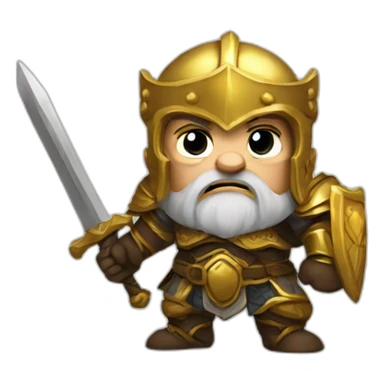 dwarf angry paladin gold sticker