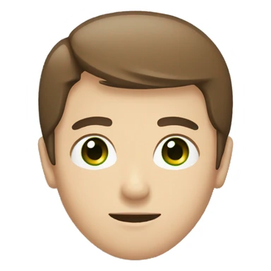 japanese guy with green eyes and brown hair with a little beard sticker