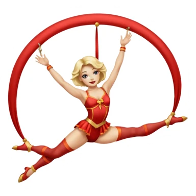 a blonde female circus performer on aerial silk sticker