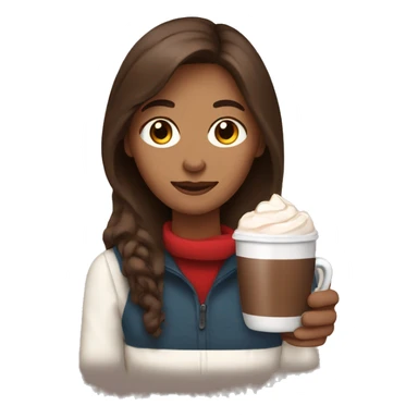 Brown hair woman holding hot chocolate  sticker
