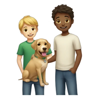 two boys with labrador sticker