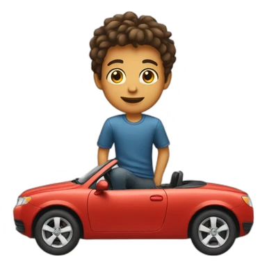 a boy on a car sticker