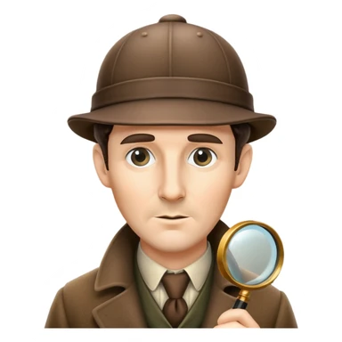 sherlock holmes with magnifying glass and deerstalker hat sticker